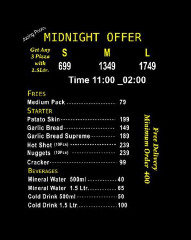 Debonairs Pizza menu