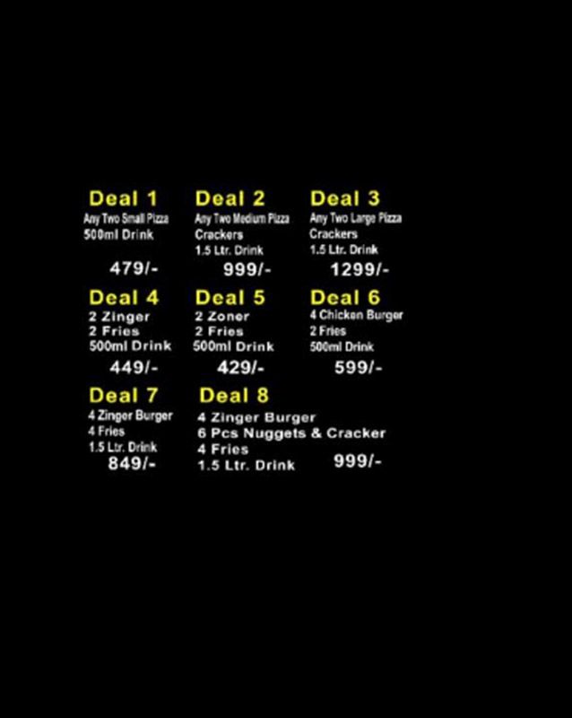 Debonairs Pizza menu