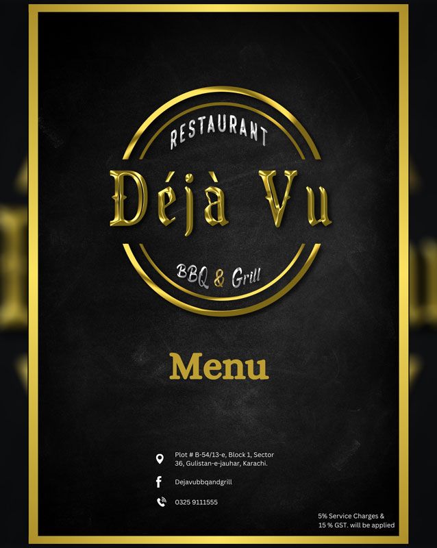 Deja Vu Restaurant BBQ & Grill menu
