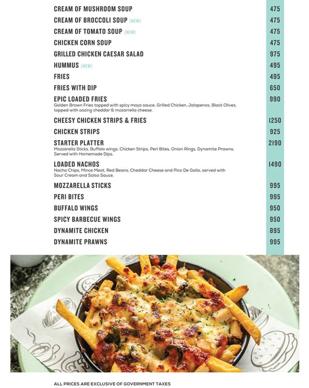 Del Frio menu
