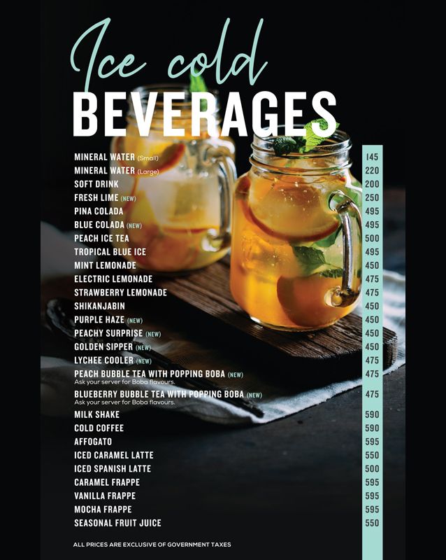 Del Frio menu