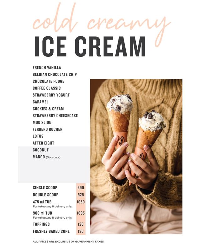 Del Frio menu