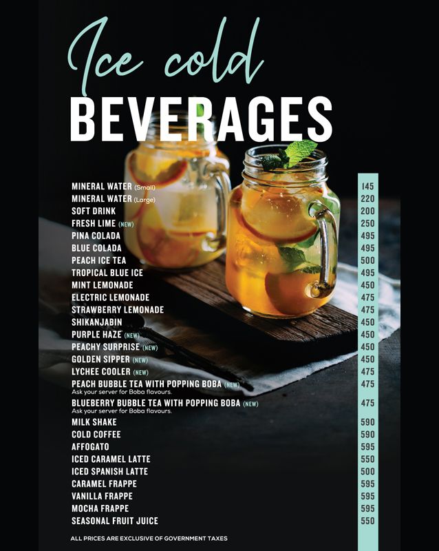 Del Frio menu