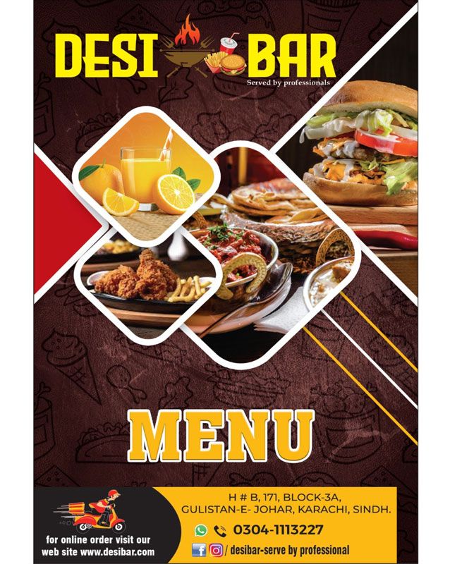 Desi Bar  menu