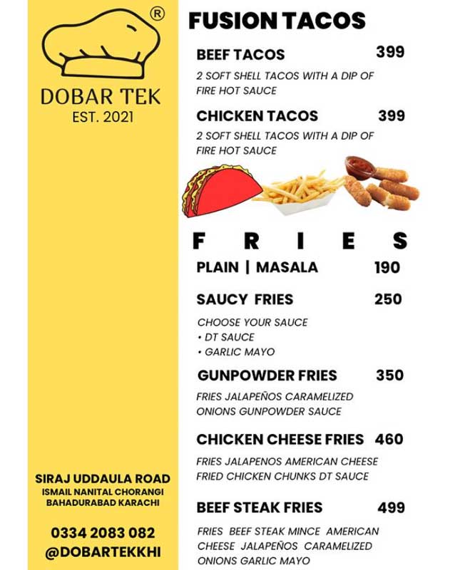 Dobar Tek menu