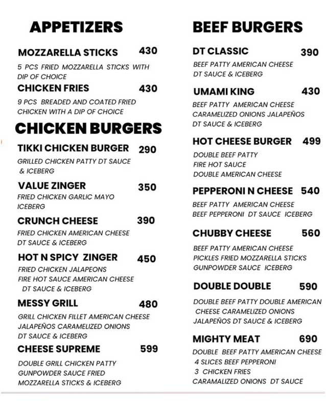 Dobar Tek menu