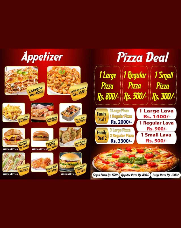DOM Pizza and Fast Food menu