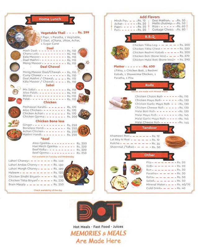 DOT menu