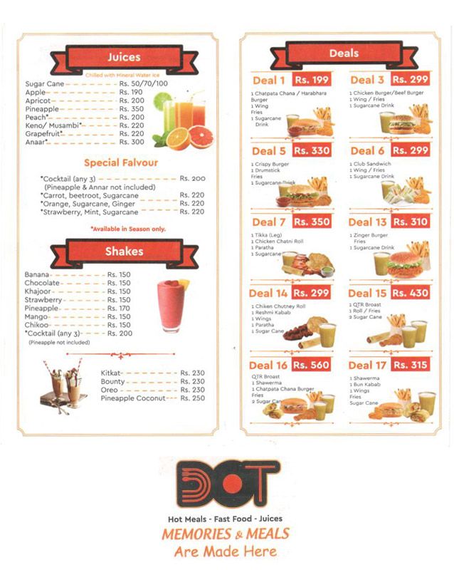 DOT menu