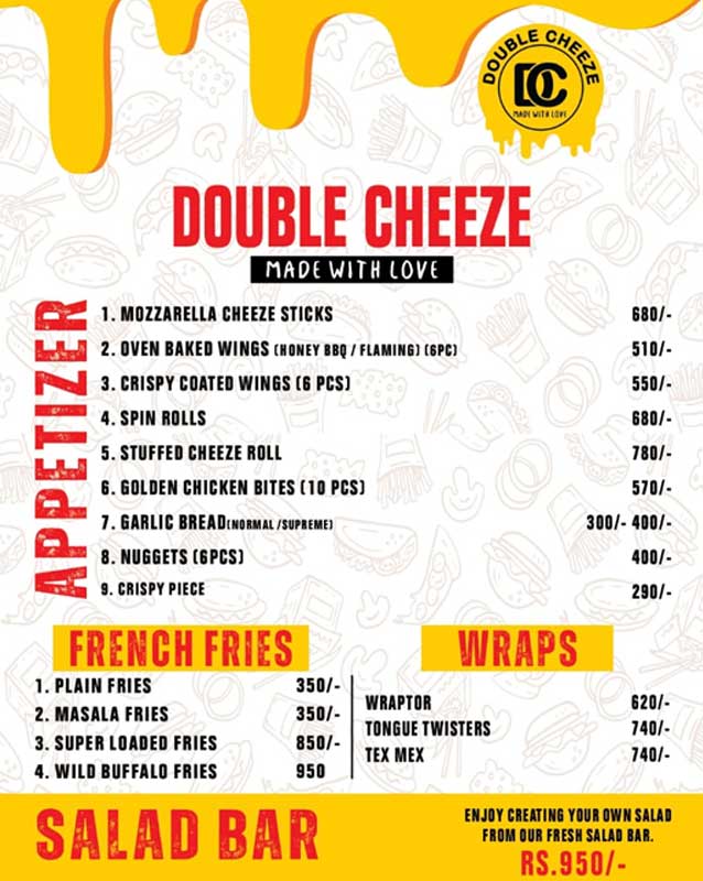 Double Cheeze menu