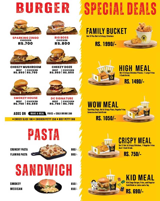 Double Cheeze menu