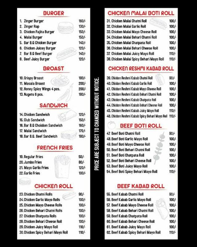 Eat Town menu