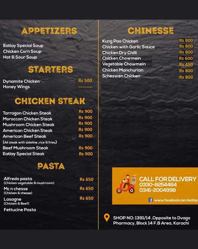 Eatlay menu