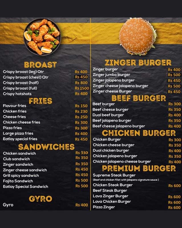Eatlay menu