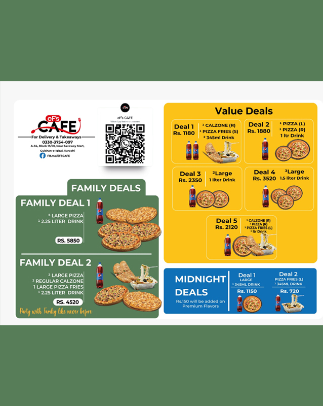 EF's Cafe  menu