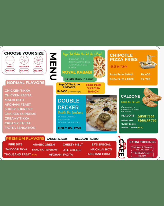 EF's Cafe  menu