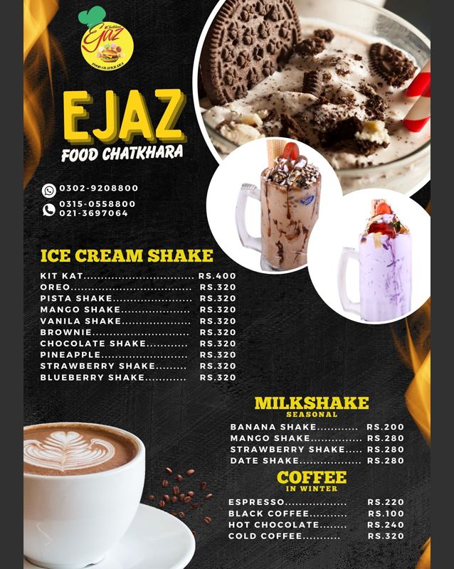 Ejaz Foods Chatkhara menu