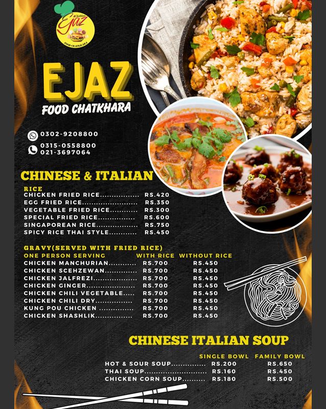 Ejaz Foods Chatkhara menu