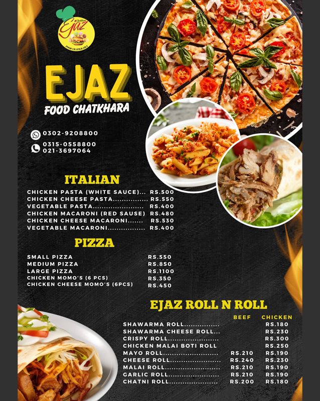 Ejaz Foods Chatkhara menu