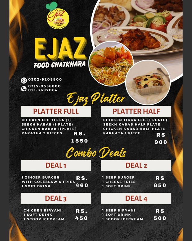 Ejaz Foods Chatkhara menu