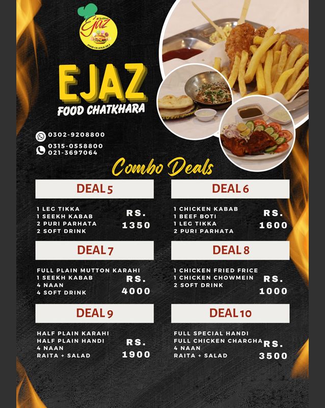 Ejaz Foods Chatkhara menu