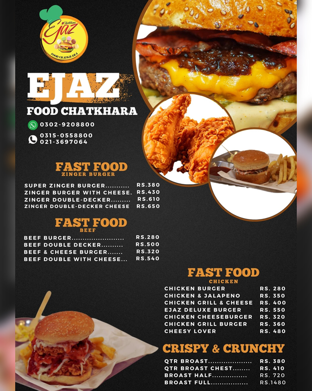 Ejaz Icecream & Chatkhara menu