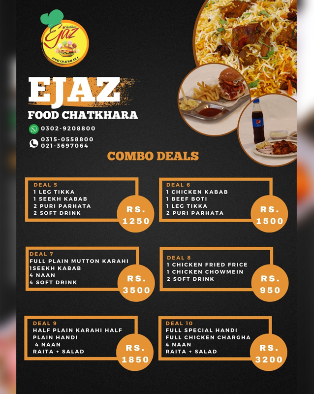 Ejaz Icecream & Chatkhara menu