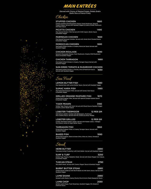 Enigma Restaurant menu