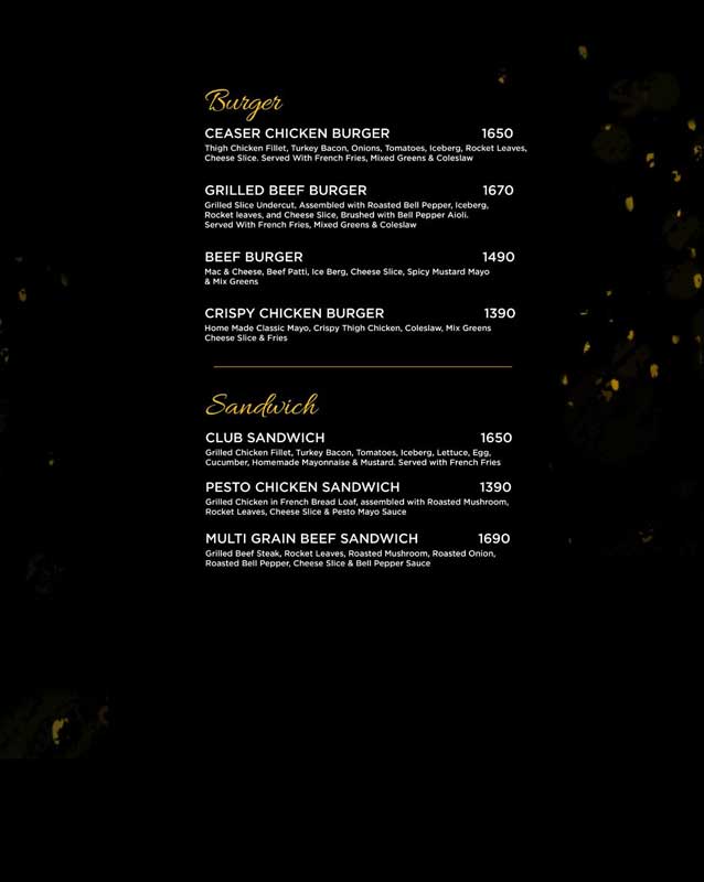 Enigma Restaurant menu