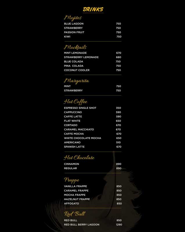 Enigma Restaurant menu