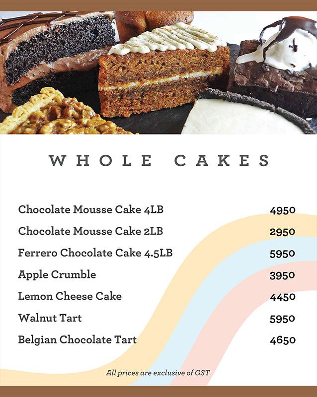 Espresso menu