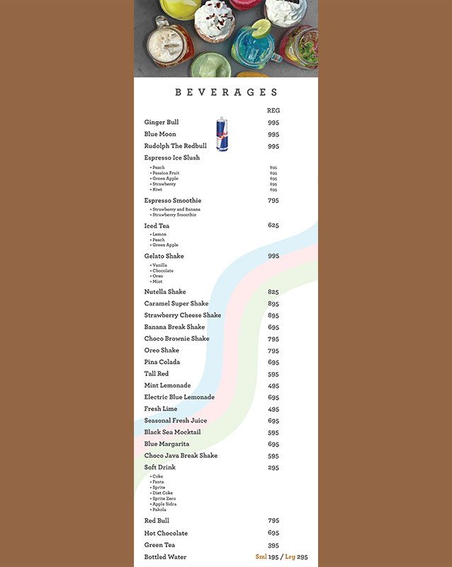Espresso menu
