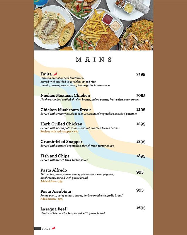 Espresso menu