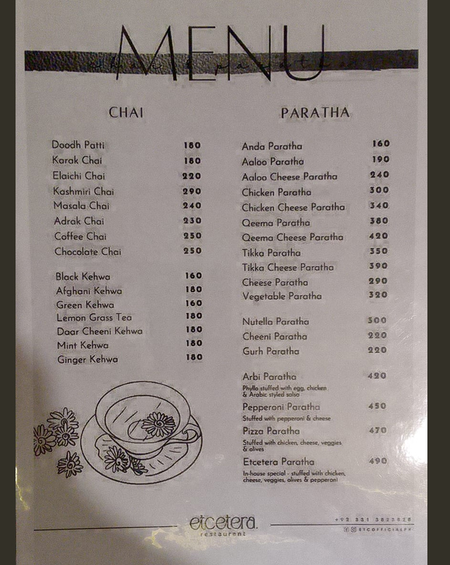 Etcetera menu
