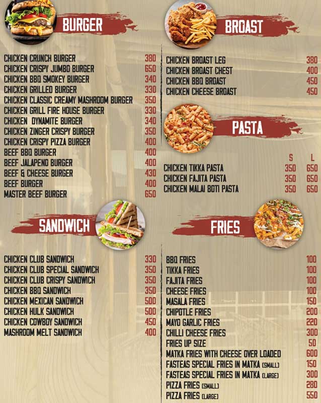 Fasteas Cafe menu