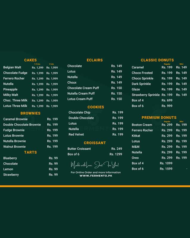 Fermento menu