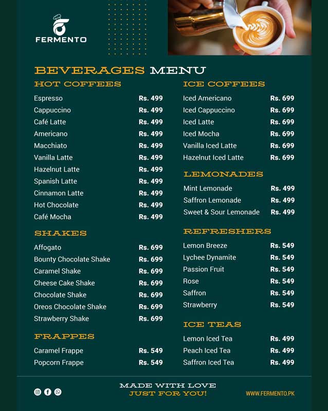 Fermento menu