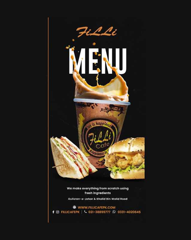 Filli Cafe.PK menu