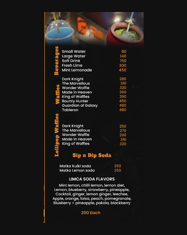 Filli Cafe.PK menu
