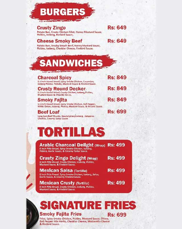 Firebird menu