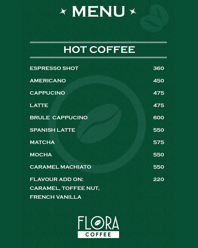 Flora Coffee menu