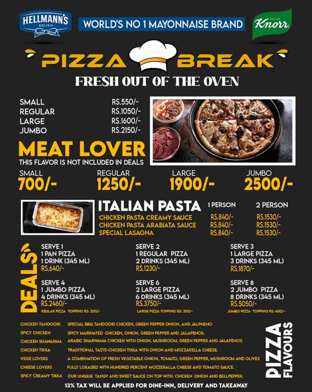Food Break - Gulshan menu