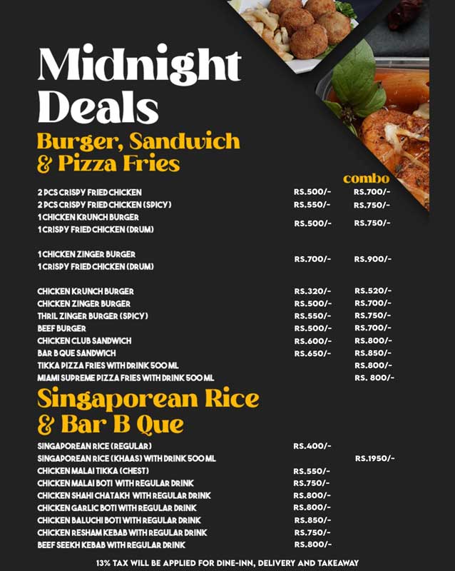Food Break - Gulshan menu