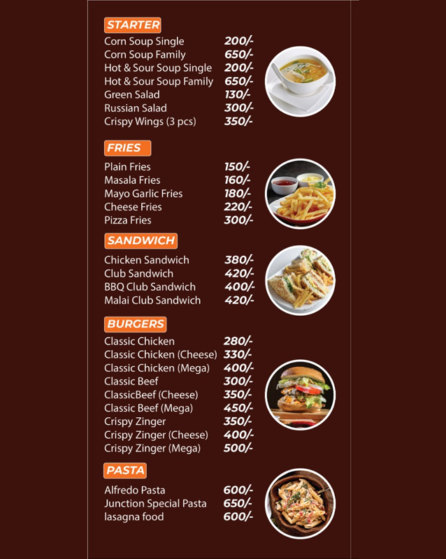Food Junction Restaurant menu