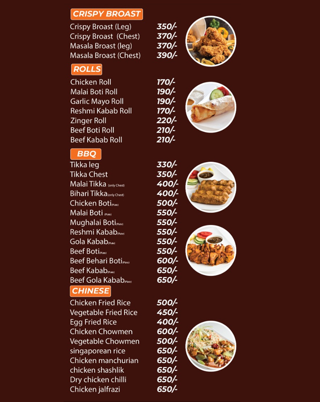 Food Junction Restaurant menu