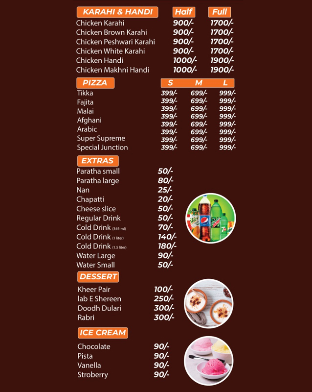 Food Junction Restaurant menu