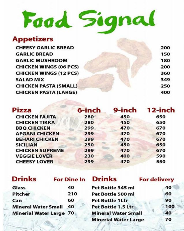 Food Signal menu