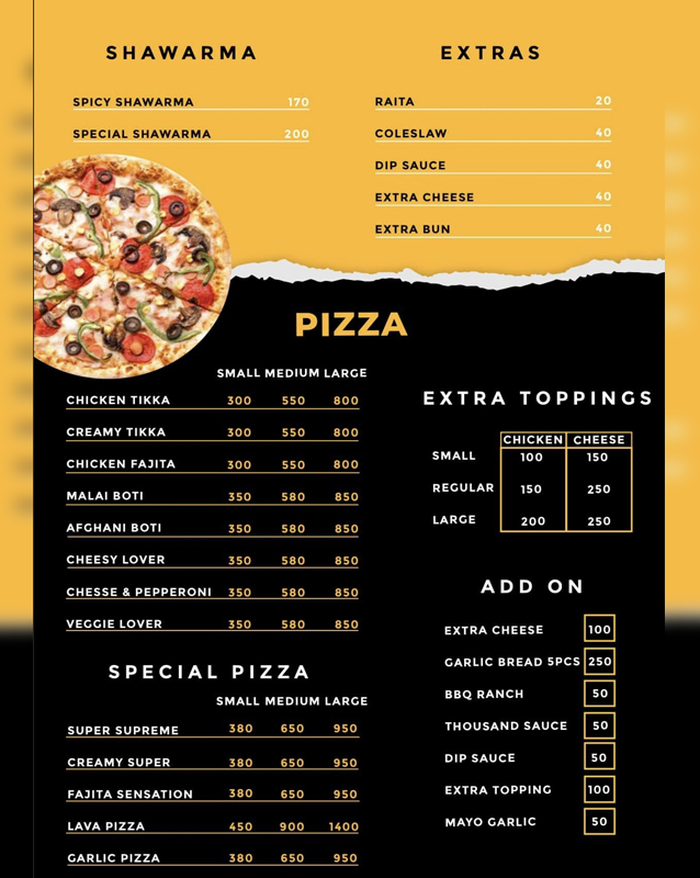 Food Stop menu