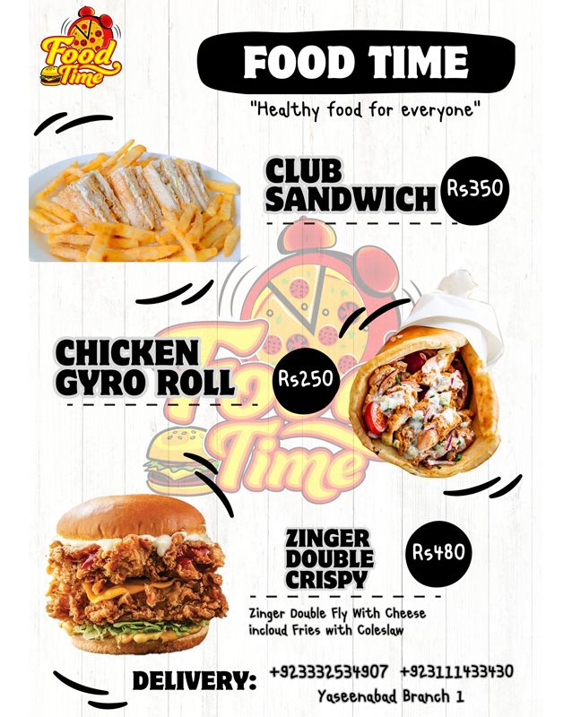 Food Time menu