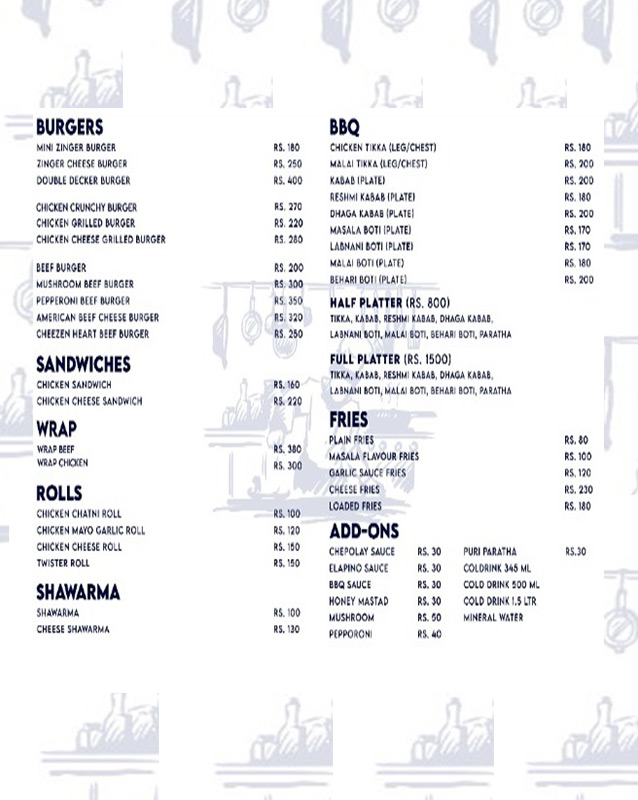 Foodeve menu